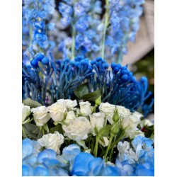 فازة زهور البهجة المتألقة